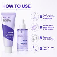Soins de la peau en marque privée OEM, essence pour le visage à l'extrait d'oignon, apaisante, réparatrice, éclaircissante, hydratante, formule personnalisée