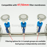 Support de filtre WEIAI 3/6 places, unité 47/50 mm, pour tests microbiologiques alimentaires et aquatiques en laboratoire, base de collecteur de filtration sous vide en acier inoxydable 316L
