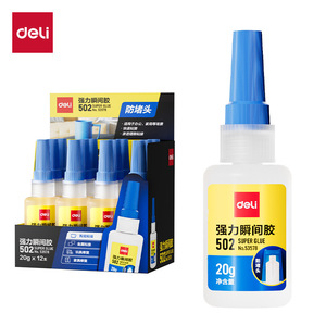 Pegamento Superfuerte Deli 502 de 20g, Antiobstrucción, Fuerte Adhesión, para Oficina y Hogar - Product Image 1