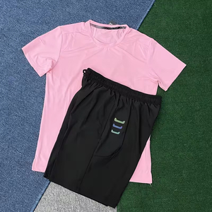 Mùa Hè Mens 2 Mảnh Thể Thao Thiết Lập 100% Polyester Chạy & Tập Thể Dục Áo Thun Quần Short Trọng Lượng Nhẹ Activewear FO Rgym & Tập Thể Dục Tập Thể Dục - Product Image 6