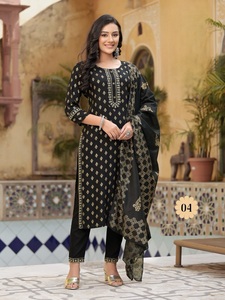 Pantalon en rayonne Kurti avec Dupatta pour vêtements de bureau et d'extérieur d'Inde vente en gros d'approvisionnement d'usine - Product Image 5