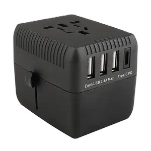 Phổ Travel Adapter xách tay mới nhất điện với nhiều cổng trên toàn thế giới quốc tế chuyển đổi điện tường sạc