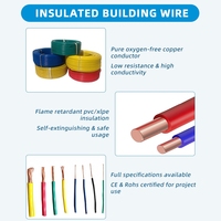 Câble électrique ignifuge ZC-BVV à âme en cuivre, isolé et gainé en PVC, 450/750V pour câblage de bâtiment