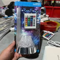 Lightahead LED RGB Changement de couleur pour mariage Fête de Noël Holidaywith Base de cône avec cristaux clairs Lampe à fibre optique en cristal