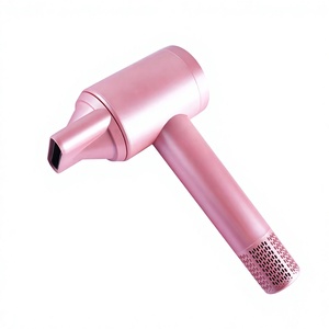 High-Power Foldable <b>Mini</b> Black Gold Hair Dryer Blue Ion Technology High-Speed Nozzle Diffuser Hot Heat Settings Home Travel - Product Image 2