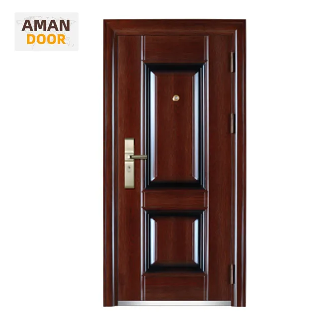 Best price good quality anti-fire exterior steel security entry metal front door painted for house