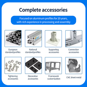 Nhôm hàng rào hồ sơ 40x40 t khe đùn nhà sản xuất tùy chỉnh công nghiệp Khung vật liệu nhôm hồ sơ - Product Image 3