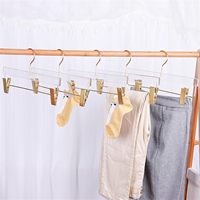 Cintre en acrylique transparent doré de 10 pièces pour pantalons et jupes en acrylique transparent avec crochets et pinces