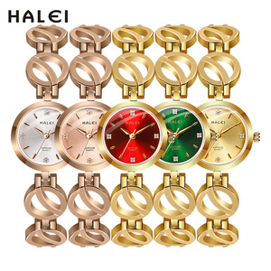 Envío Directo, Reloj de Cuarzo Original Nuevo para Mujer HALEI, Resistente al Agua 3BAR, Marcadores de Hora con Diamantes, Movimiento Japonés - Product Image 6