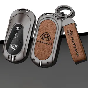 Protecteur en cuir de couverture de clé de voiture en alliage de Zinc pour Mercedes Benz classe C Maybach S400 S450L C200l C260l sans clé