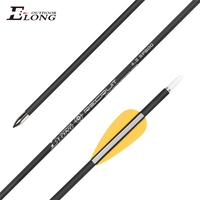 Flèches de tir à l'arc Elong Outdoor en carbone pur, ID 4,2 mm, 27, 28, 30, 32 pouces, Spine 300-1400, pour entraînement au tir à l'arc recurve/compound