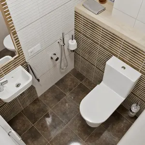 Inodoro de cerámica brillante Bestbath de alta calidad, inodoro de baño, inodoro de dos piezas