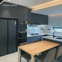 Armoire de cuisine moderne classique DongGui, panneau en bois massif, contreplaqué, aggloméré de pin, résistant à l'eau, écologique, facile à nettoyer