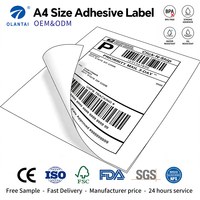 Papier autocollant blanc imprimable A4 sans bois, adhésif permanent, pour étiquettes vierges, idéal pour le bureau, l'école, l'expédition et l'impression de codes-barres