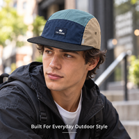 Casquette de baseball imperméable à séchage rapide en nylon à cinq panneaux, visière plate réglable, pour course à pied, randonnée, pêche, protection solaire