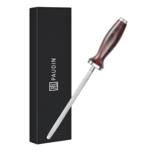 NH1 OEM 8-дюймовая Высококачественная точилка для кухонных ножей из нержавеющей стали с ABS-Pakka с деревянной ручкой для заточки ножей