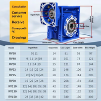 Réducteur à vis sans fin NMRV RV40 50 63 75 90 110 Boîte de vitesses Série R Montage vertical Engrenages métalliques Utilisation industrielle 5 CV