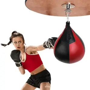 Balle de boxe de vitesse Sac de vitesse MMA Muay Thai Balle de boxe suspendue Poire Punch ball PU Leather Muay Hanging Swivel Speed Bag