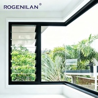 Rogenilan - Volets en verre creux trempé personnalisés, étanches, robustes, en aluminium, à lamelles réglables, pour fenêtres vitrées