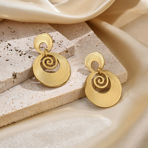 Orecchini HOVANCI in acciaio inox <span class=keywords><strong>gioielli</strong></span> donna Non appannato trama pane grandi orecchini pendenti moda con ciondolo - Product Image 2