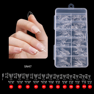 TSZS - Oferta Especial: 120 <span class=keywords><strong>Uñas</strong></span> Postizas de Gel Suave en Forma de Almendra Francesa, 12 Tamaños, <span class=keywords><strong>Transparentes</strong></span>, de Media Cobertura, Acrílicas - Product Image 1