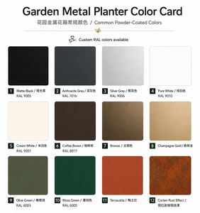 Jardinière rectangulaire extérieure en acier galvanisé, bac à fleurs et légumes surélevé en métal antirouille - Product Image 2