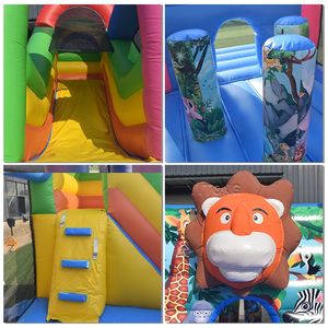 Château <span class=keywords><strong>gonflable</strong></span> commercial bleu Lion pour enfants, idéal pour les fêtes et la location en intérieur - Product Image 5