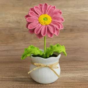 Nuevo Estilo de Ramo de Crisantemos Africanos de Lana Tejida a Crochet, Decoración de Mesa, Ramo de Flores Simuladas Tejidas - Product Image 3