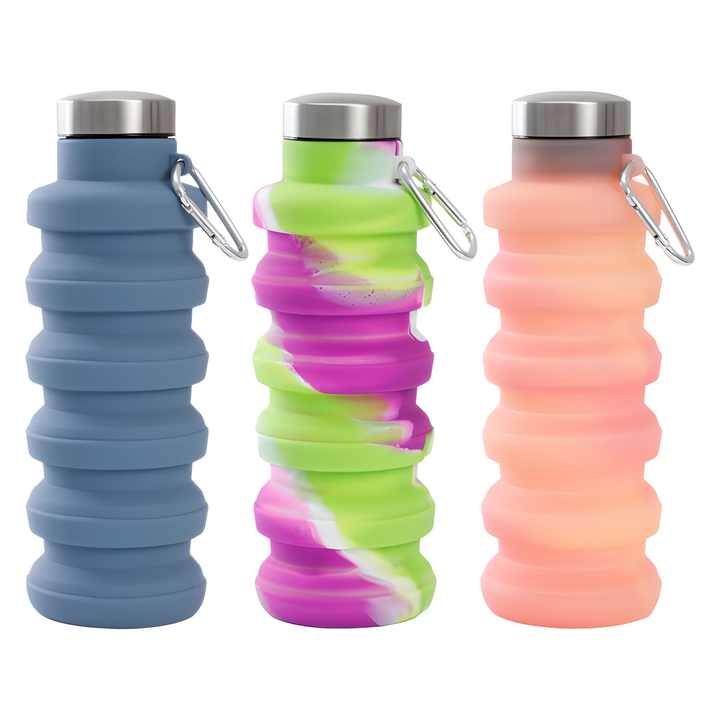 600ML Foldable Tumbler Silica Gel Foldable Water Bottle Leak Proof Sports Collapsible Silicone I.566630829