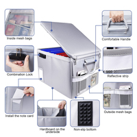 Boîte de rangement pour dossiers ignifuge pliable et portable avec serrure, boîtes organisatrices de documents avec poignée pour le rangement de dossiers de format lettre et légal