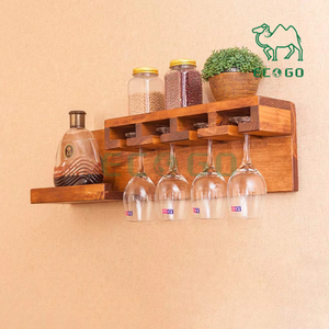 Présentoir à <span class=keywords><strong>vin</strong></span> mural en bois porte-bouteilles <span class=keywords><strong>de</strong></span> <span class=keywords><strong>vin</strong></span> avec porte-verre à champagne - Product Image 4