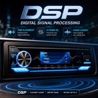Récepteur MP3 pour autoradio avec écran TFT DSP, 8 sorties RCA 5V, réglage de phase à retard pour systèmes d'amplification et ajustement de la scène sonore