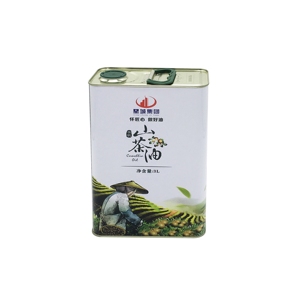 Boîtes rectangulaires en fer blanc en gros pour l'huile comestible, l'huile d'olive, les snacks et les bonbons, capacité 3L - Product Image 1