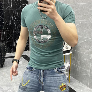 <span class=keywords><strong>Custom</strong></span> Heren Nieuwe Gemerceriseerde Katoenen Strass Grafisch <span class=keywords><strong>T</strong></span>-Shirt Met Ronde Hals En Korte Mouwen <span class=keywords><strong>T</strong></span>-Shirt - Product Image 5