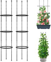 Obélisque de jardin en métal, treillis de soutien pour plantes, cage de treillis pour roses en pot, clématites, plantes grimpantes, pot de fleurs, décoration de jardin