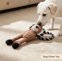 Nouveau jouet pour chien en peluche Petora en forme de singe, lion, éléphant, avec anneau en corde tressée pour chiens de petite et moyenne taille, pour la dentition