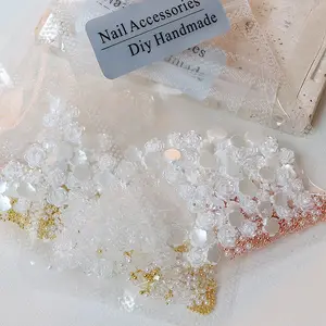 Adornos de resina 3D para uñas, tachuelas de diseño de flor Rosa Blanca, diamantes de imitación, decoración de puntas de manicura acrílicas DIY