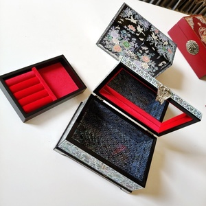 Caja Decorativa de Lacado Chino con Incrustaciones de Madreperla Pintada a Mano, Caja de Recuerdos, Regalo Artístico para el Día de San Valentín - Product Image 2