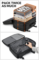 Sac à dos de voyage professionnel personnalisé, extensible 70L, avec système de compression et 2 sacs sous vide TPU détachables