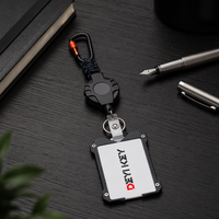 Lot promotionnel de supports rétractables portables avec étui vertical pour cartes, personnalisables pour lanières et porte-clés, idéal pour les salons professionnels
