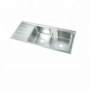 गर्म बिक्री 220 mm deepdouble drainboard के साथ कटोरे स्टेनलेस स्टील के रसोई सिंक