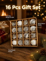 Juego de Cajas de Almacenamiento de Madera Navideñas con 16 Compartimentos, Organizador de Escritorio con Impresión UV, Soporte de Regalo Vintage para Encimera