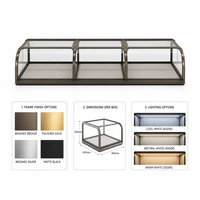 Vitrine de présentation de bijoux en acier inoxydable de luxe avec éclairage LED et vitrine en verre trempé personnalisable pour magasin de détail