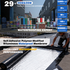 1.2mm-4mm dày kích cỡ khác nhau tự dính SBS Polymer biến đổi bitum cảm thấy gia cố màng chống thấm hiện đại - Product Image 3