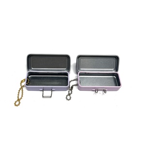 Mini boîte de rangement en métal minimaliste à charnières 56x24x14mm avec couvercle, pour modèles miniatures et petits objets - Product Image 3