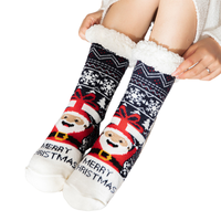 Xianghui haute qualité épais confortable moelleux pantoufle chaussettes hiver cabine confortable chaud noël polaire jetable équipage longueur tricoté