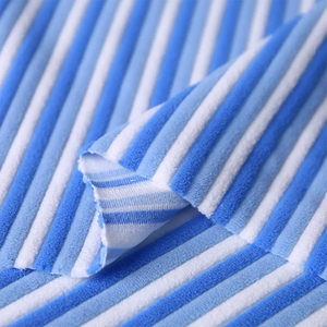 BeachStripe Terry toalla tela 3 colores diseño secado rápido Venta caliente Material para albornoces trajes de baño ropa de vacaciones al por mayor - Product Image 3