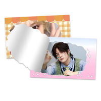 Carte de vœux découpée sur mesure en forme de boîte mystère, en carton holographique brillant, pour collection de fans Kpop