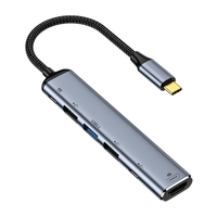 Hub USB multifonctionnel et durable 100W Type C mâle vers USB A, adaptateur de données pour ordinateur portable et caméra avec câble en nylon