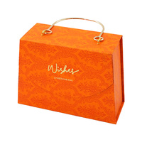 Logo d'impression Matériaux recyclés Boîte de papier anti-graisse 2 portes Boîte d'emballage de papier cadeau à double porte orange